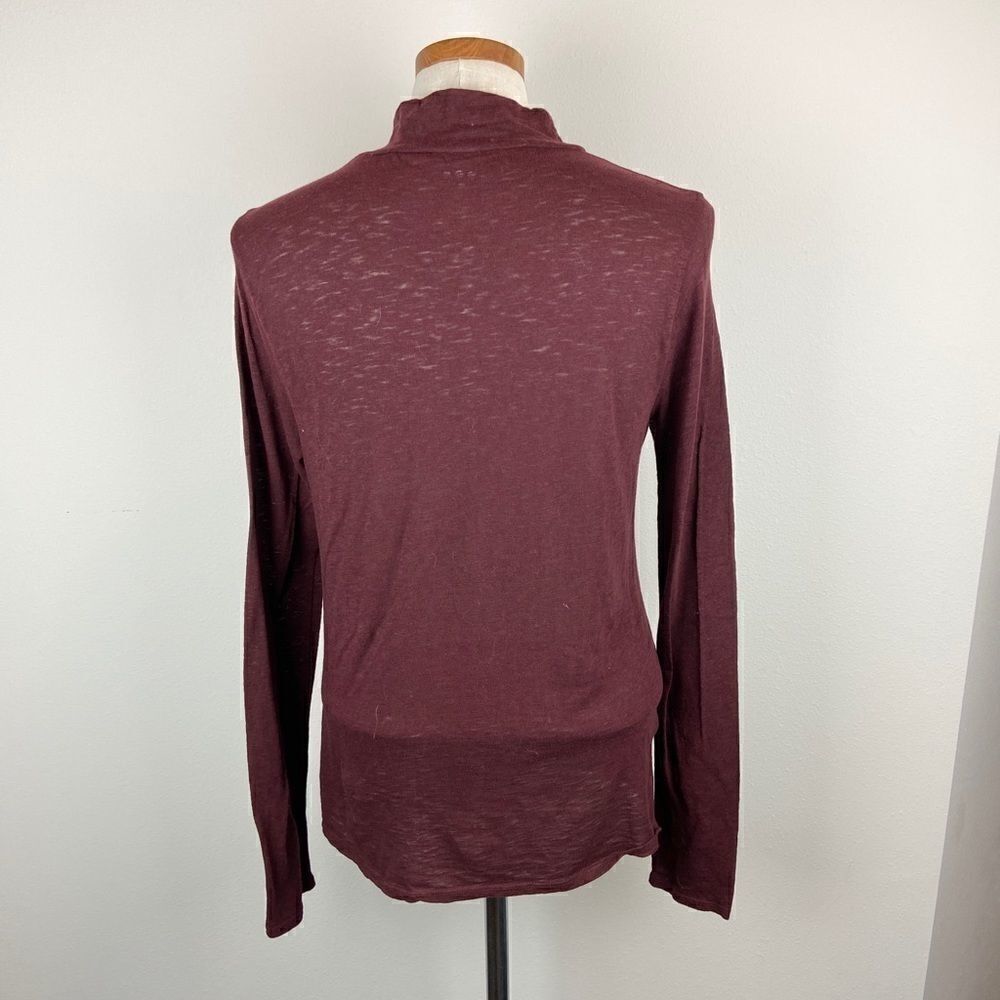 Three Dots Tie-Front Mock Neck - Picture 6 of 7